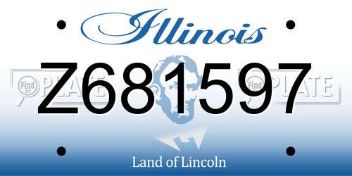 Z681597 Illinois License Plate