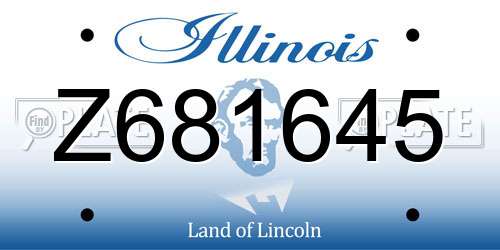 Z681645 Illinois License Plate
