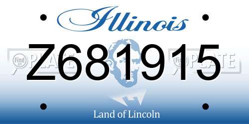 Z681915 Illinois License Plate