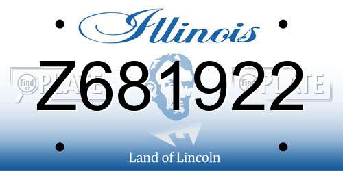 Z681922 Illinois License Plate