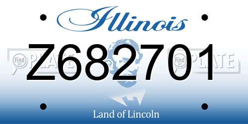 Z682701 Illinois License Plate