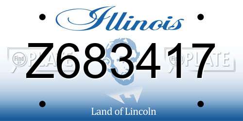 Z683417 Illinois License Plate