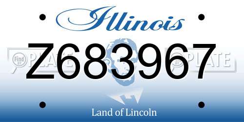 Z683967 Illinois License Plate