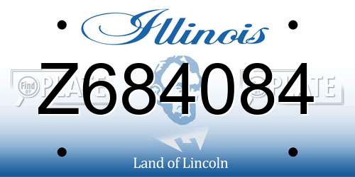 Z684084 Illinois License Plate