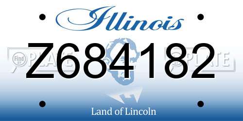 Z684182 Illinois License Plate