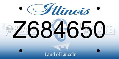 Z684650 Illinois License Plate