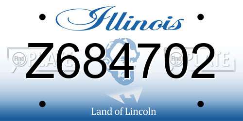 Z684702 Illinois License Plate