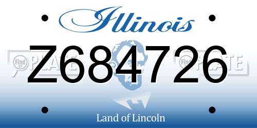 Z684726 Illinois License Plate
