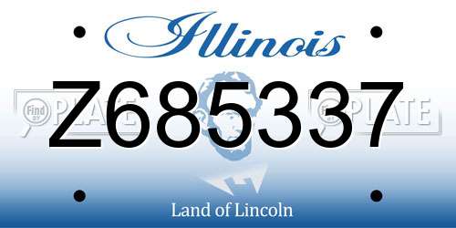 Z685337 Illinois License Plate