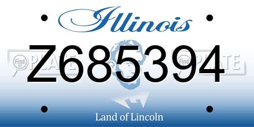 Z685394 Illinois License Plate