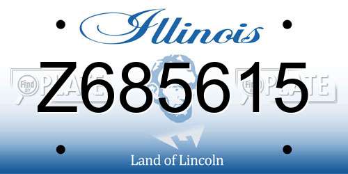 Z685615 Illinois License Plate