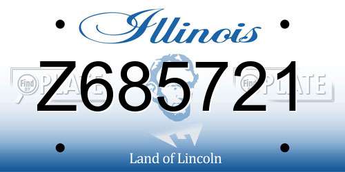 Z685721 Illinois License Plate
