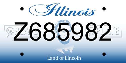Z685982 Illinois License Plate