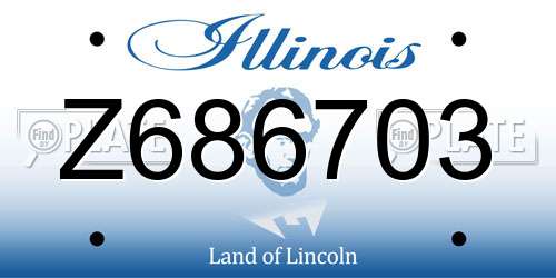 Z686703 Illinois License Plate