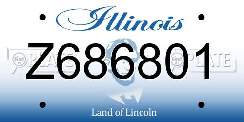 Z686801 Illinois License Plate
