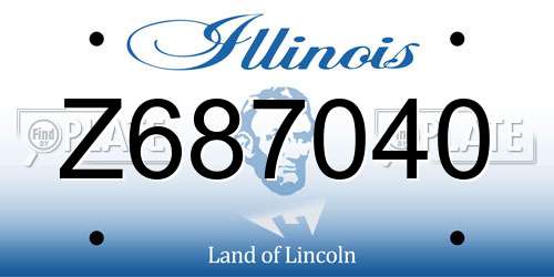 Z687040 Illinois License Plate