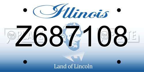 Z687108 Illinois License Plate