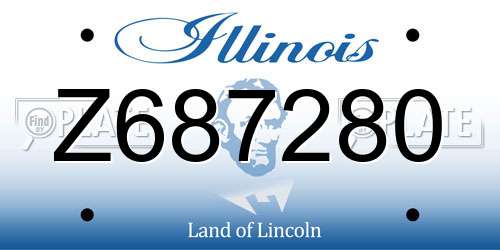 Z687280 Illinois License Plate