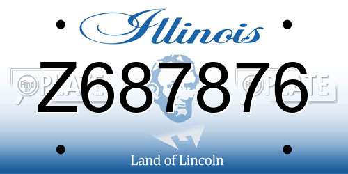 Z687876 Illinois License Plate