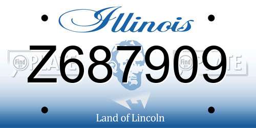 Z687909 Illinois License Plate