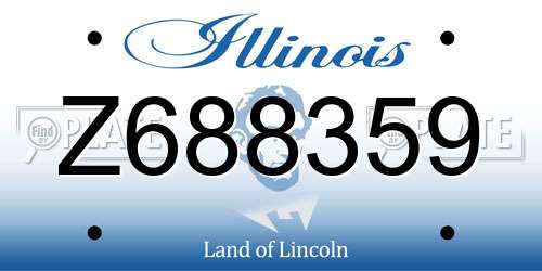 Z688359 Illinois License Plate