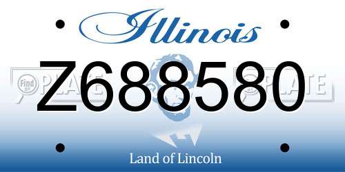 Z688580 Illinois License Plate