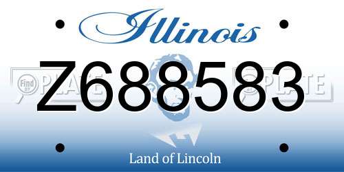 Z688583 Illinois License Plate