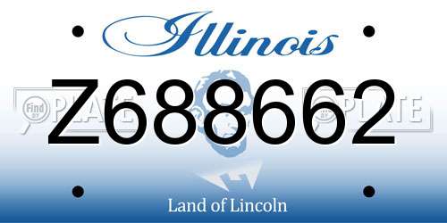 Z688662 Illinois License Plate