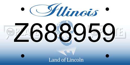 Z688959 Illinois License Plate