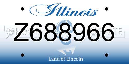 Z688966 Illinois License Plate