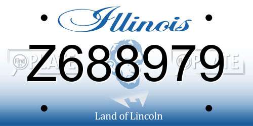 Z688979 Illinois License Plate