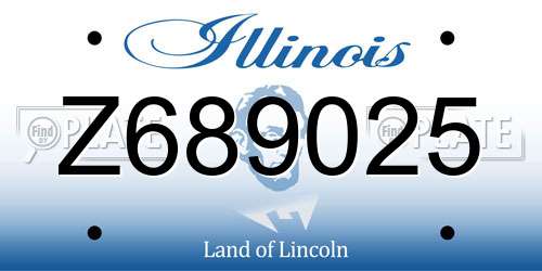 Z689025 Illinois License Plate