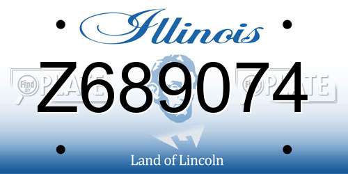 Z689074 Illinois License Plate