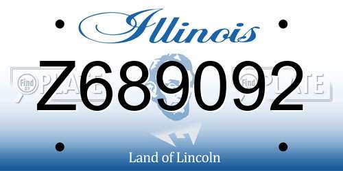 Z689092 Illinois License Plate