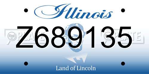 Z689135 Illinois License Plate