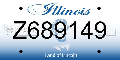 Z689149 Illinois License Plate