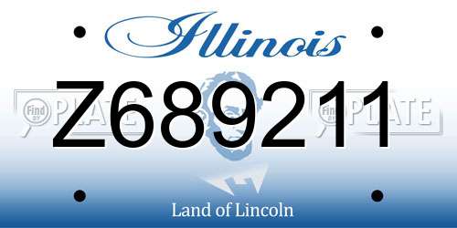 Z689211 Illinois License Plate