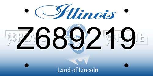 Z689219 Illinois License Plate