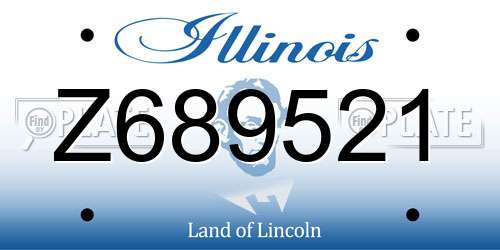 Z689521 Illinois License Plate