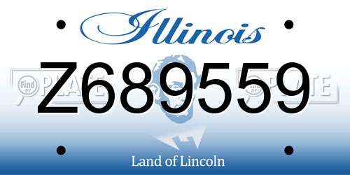 Z689559 Illinois License Plate