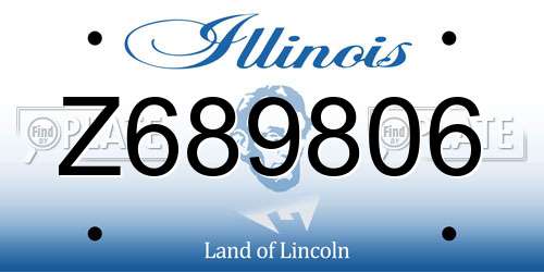 Z689806 Illinois License Plate