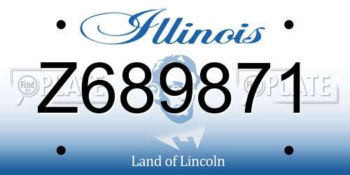 Z689871 Illinois License Plate