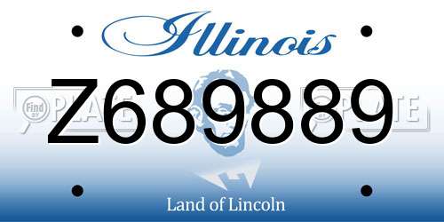 Z689889 Illinois License Plate