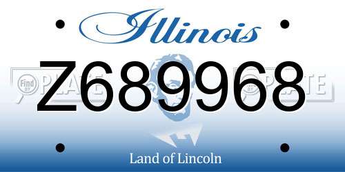 Z689968 Illinois License Plate