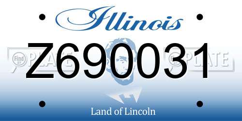 Z690031 Illinois License Plate