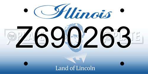 Z690263 Illinois License Plate