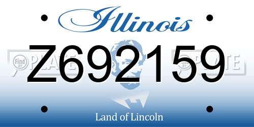 Z692159 Illinois License Plate