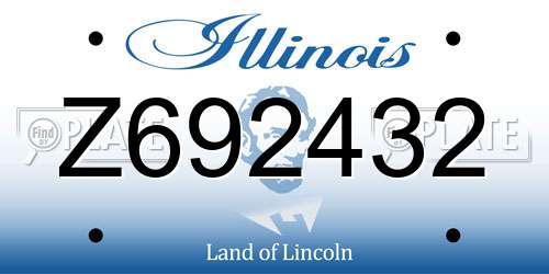 Z692432 Illinois License Plate