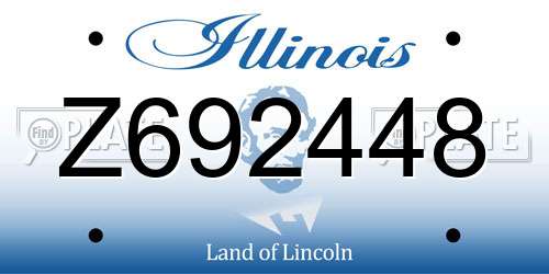 Z692448 Illinois License Plate