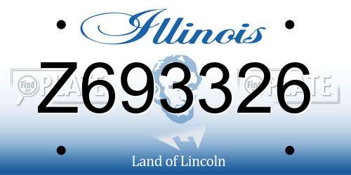 Z693326 Illinois License Plate
